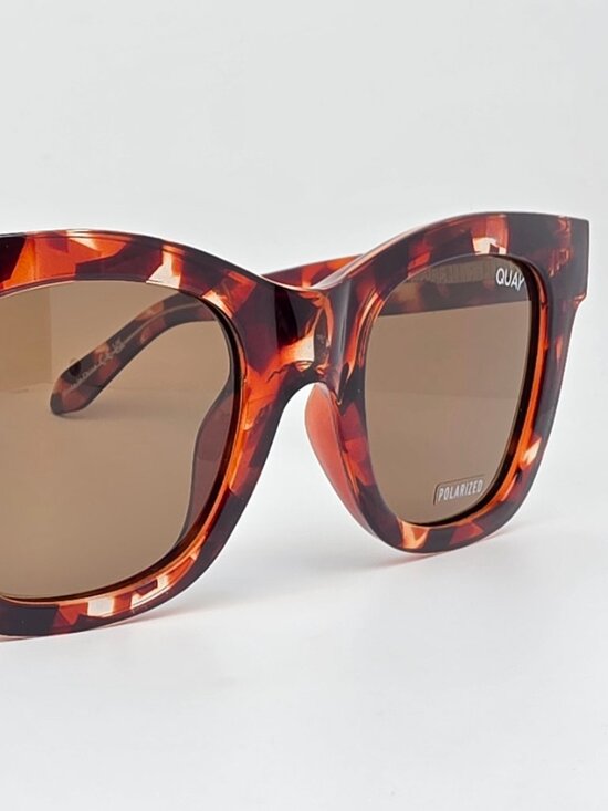 Quay Australia After Hours Tortoise Frame Polarized Brown Cat Eye Sunglasses main image 7